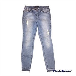 Cred NY 5 light wash distressed skinny jeans ankle